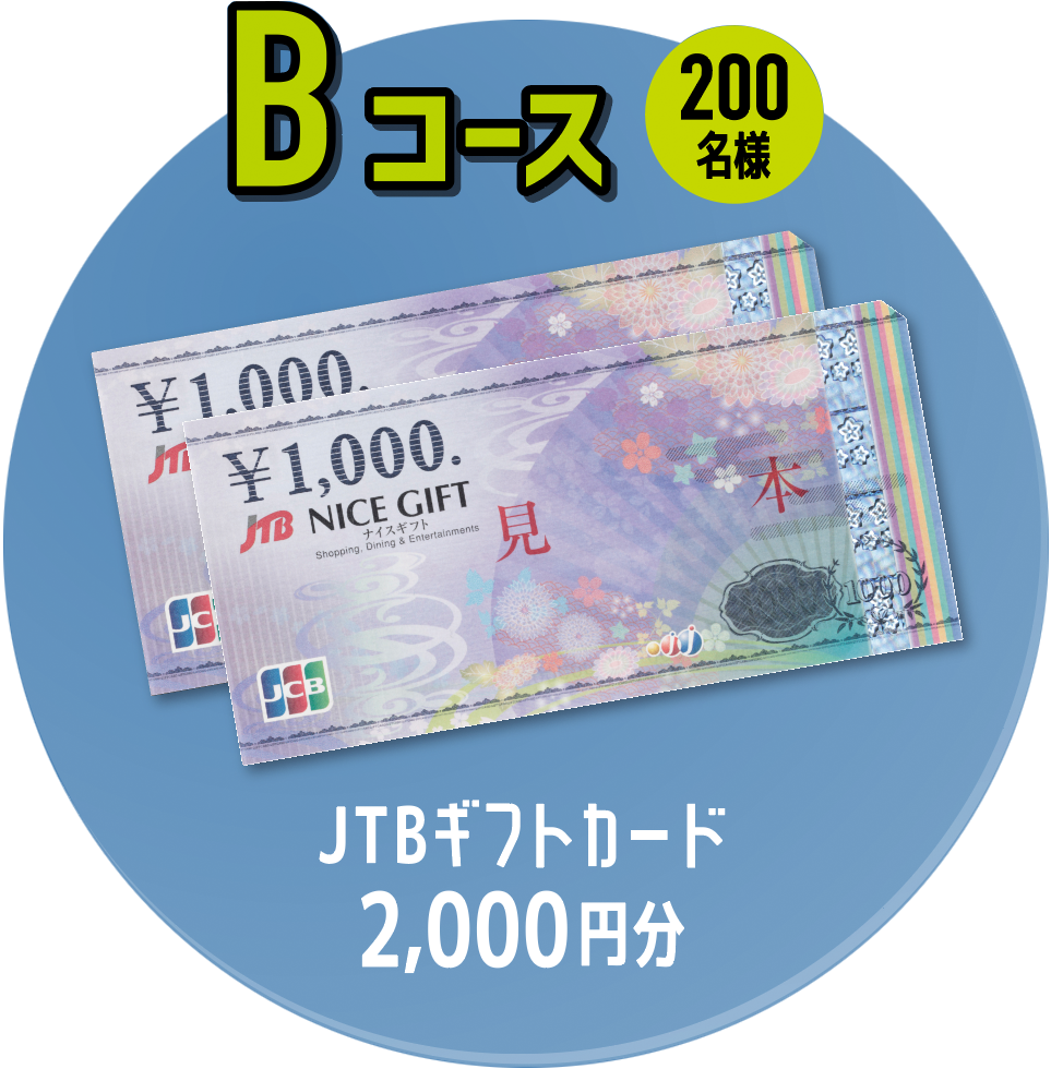 抽選で Bコース 200名様